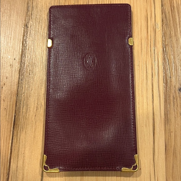 Vintage Cartier Leather Glasses Case with Gold Accents - Picture 1 of 5